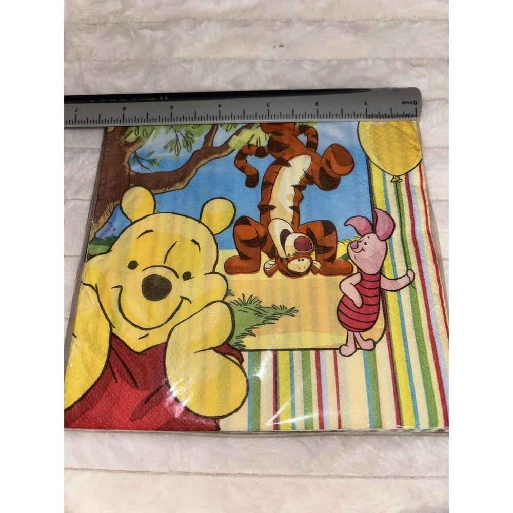 Vintage Hallmark Disney Winnie the Pooh Birthday Party Supplies Lot Plates Napki